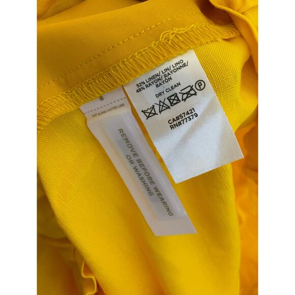 NWT Ann Taylor The Pull On Palazzo Pant in Linen- Solarium Sun - Picture 5 of 5